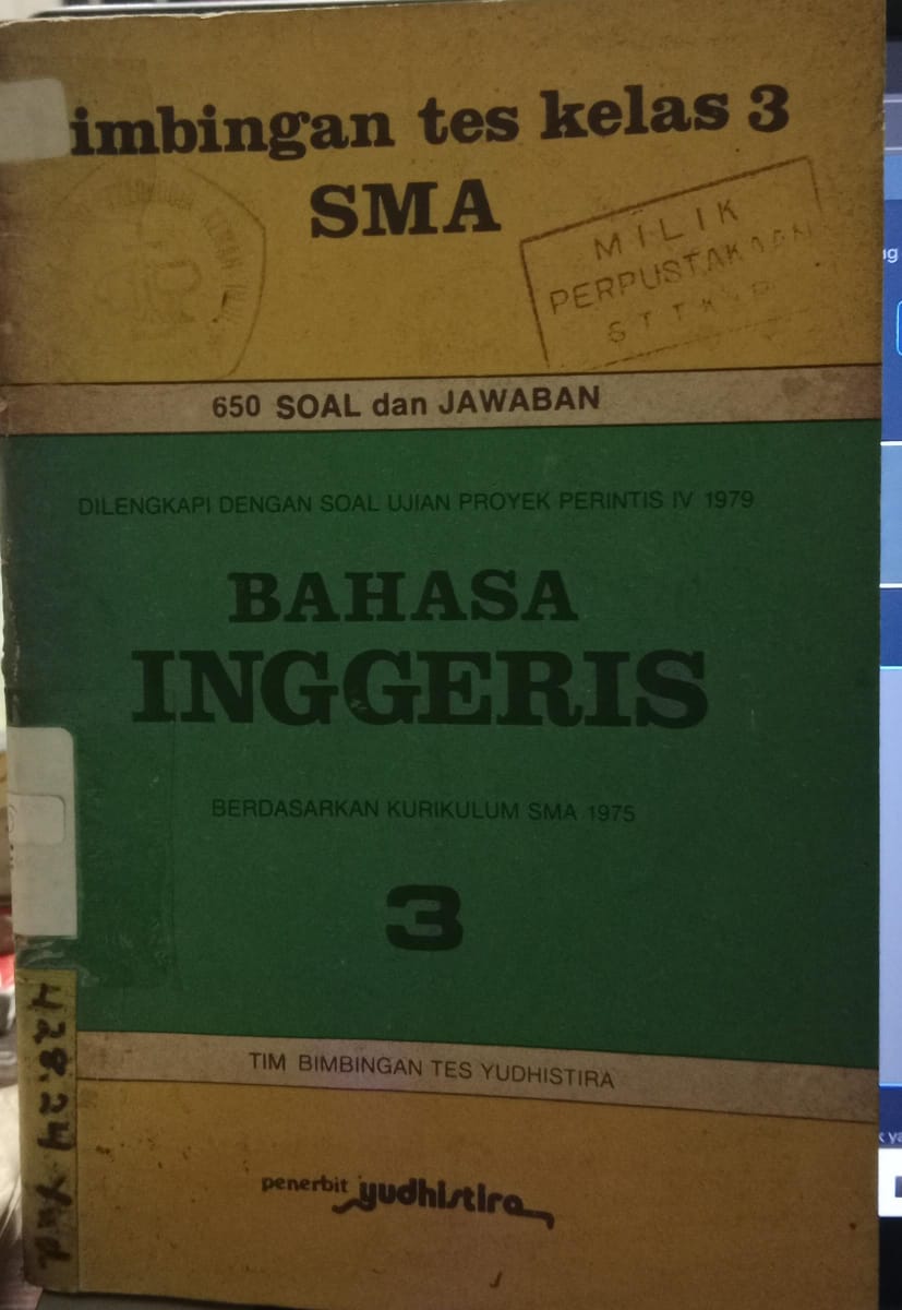 Cover buku Bimbingan Tes Kelas 3 SMA  Bahasa Inggeris