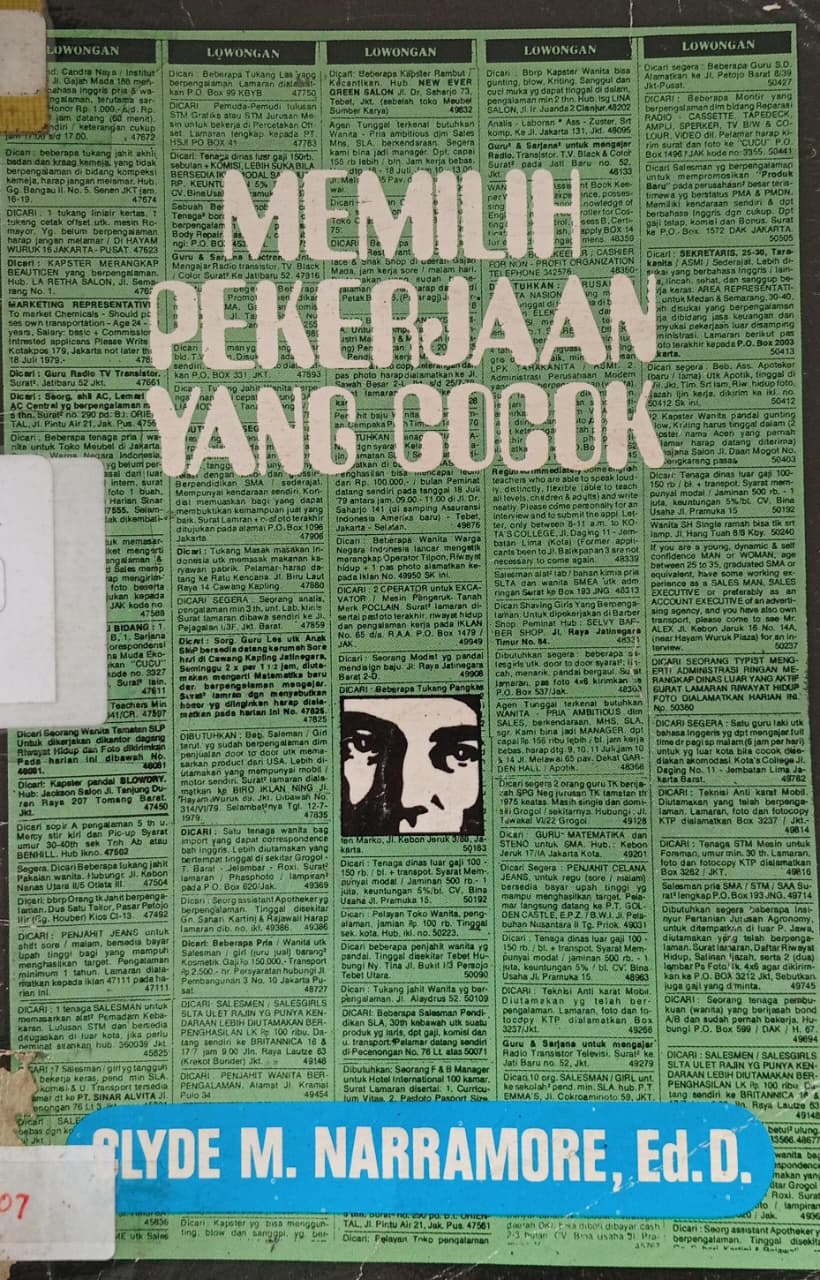 Cover buku memilih pekerjaan yang cocok