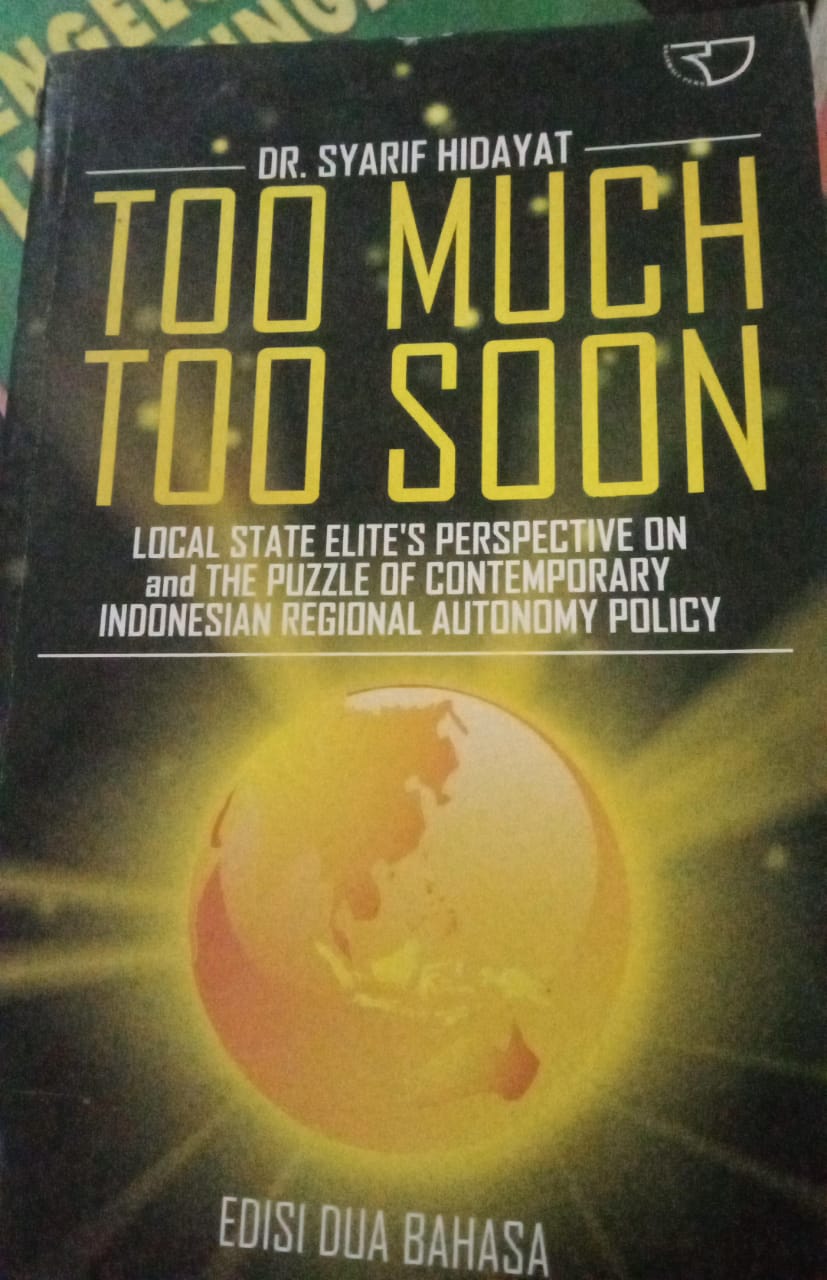 Cover buku Too Much Too Soon