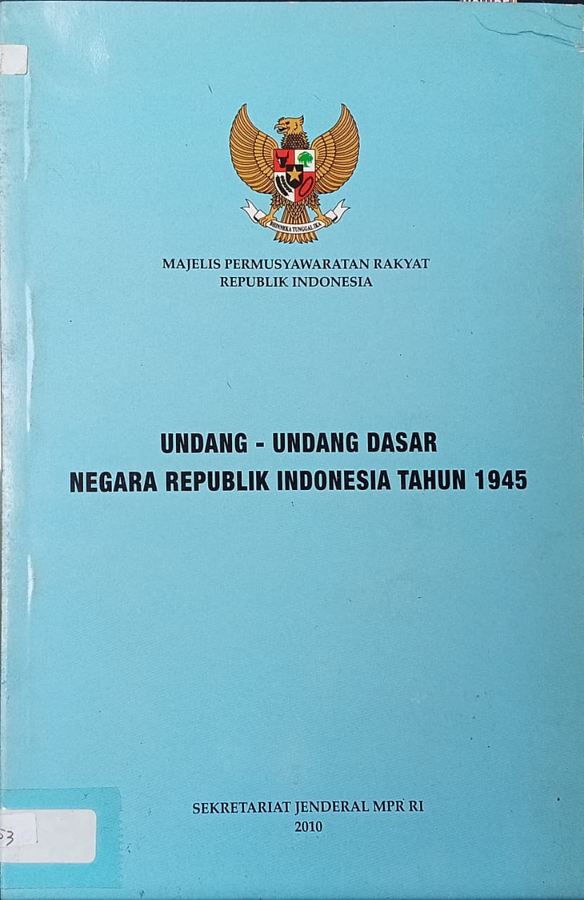 Cover buku UNDANG - UNDANG DASAR NEGARA  REPUBLIK INDONESIA TAHUN 1945