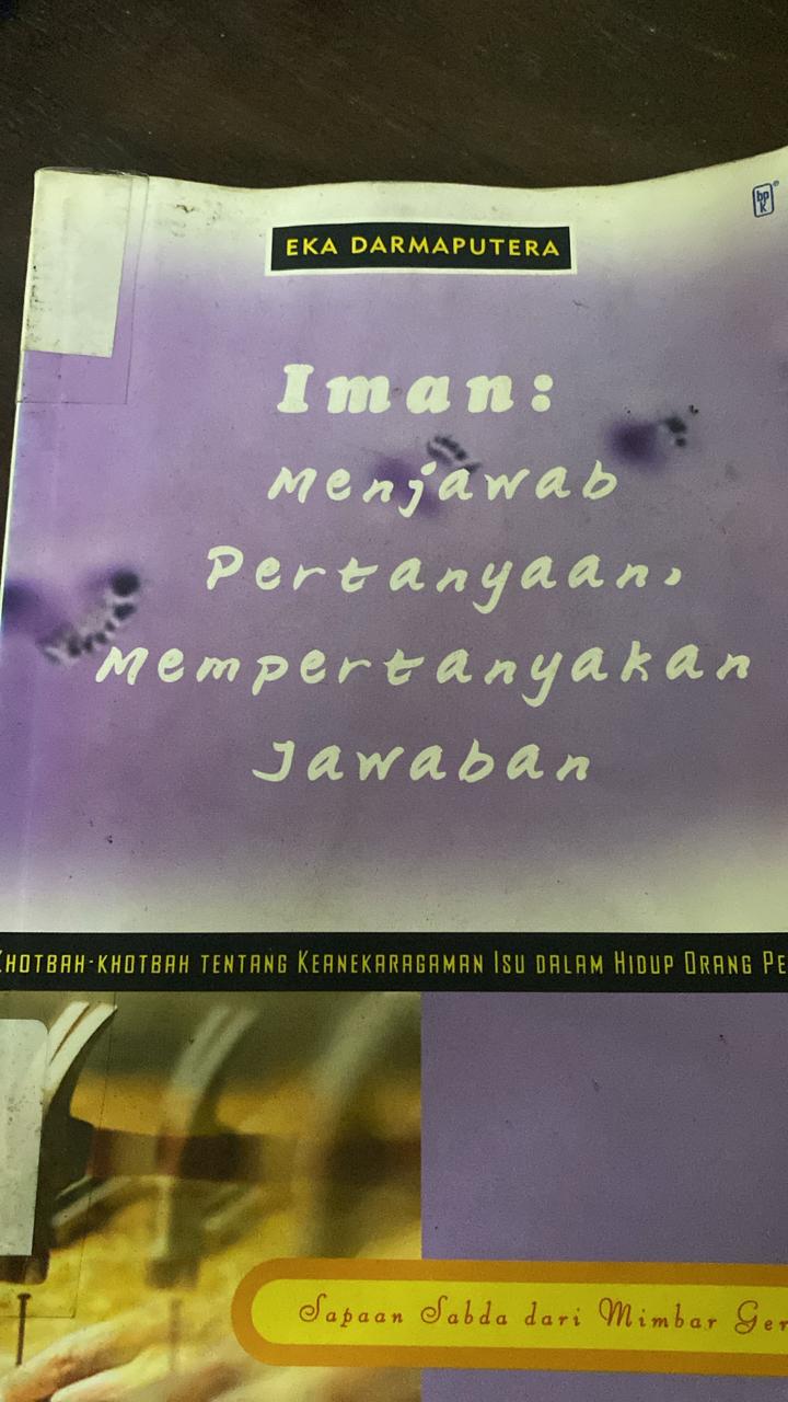 Cover buku Iman Menjawab Pertanyaan, Mempertanyakan Jawaban