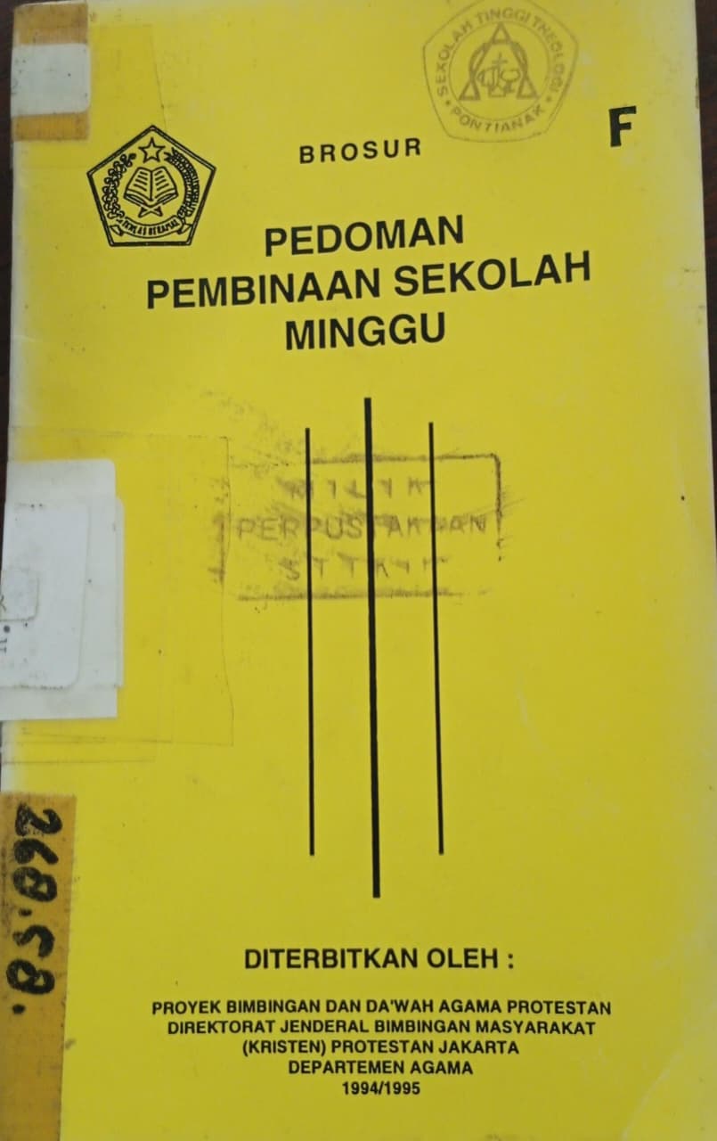 Cover buku Pedoman pembinaan sekolah minggu