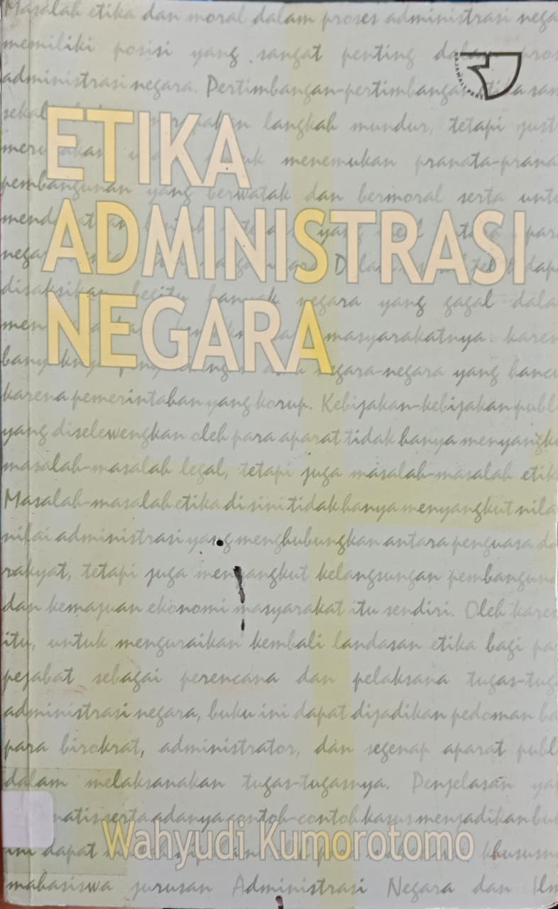 Cover buku ETIKA ADMINISTRASI NEGARA